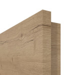 Detailansicht der eckigen Kante von GARANT Wohnungseingangstür Quer Authentic Risseiche GCK08 mit Lichtausschnitt LA-3
