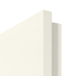 Detailansicht der eckigen Kante von GARANT Wohnungseingangstür 9417-60 Snow White CePaL mit Lichtausschnitt LA-5 bandseitig