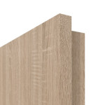 Detailansicht der eckigen Kante von GARANT Wohnungseingangstür Authentic Eiche CePaL mit Lichtausschnitt LA-7