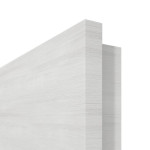 Detailansicht der eckigen Kante von GARANT Rauchschutztür Quer Authentic Grigio GCK08