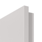 Detailansicht der Premiumkante von GARANT Wohnungseingangstür U12188SD Lichtgrau GHK08 mit Lichtausschnitt LA-4 schlossseitig