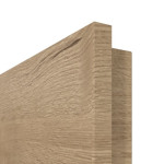 Detailansicht der Premiumkante von GARANT Wohnungseingangstür Quer Authentic Risseiche CePaL mit Lichtausschnitt LA-6