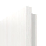 Detailansicht der eckigen Kante von HÖRMANN Doppelflügeltür Pure 2 Gebürstetes Weiß Duradecor DesignLine mit Lichtausschnitt quer mit bündiger Lisene Plain 79-7 mit Zarge