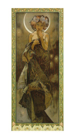 Alfons Mucha Reproduktion auf eigener Innentür Der Mond