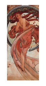 Alfons Mucha Reproduktion auf eigener Innentür Tanz
