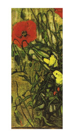 Vincent van Gogh Reproduktion Mohnblumen und Schmetterlinge