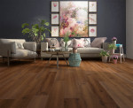 Ansicht Wohnzimmer von Eiche dunkelbraun strukturiert 1-Stab Living Laminat - Wiparquet