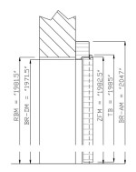 Technische Zeichnung von Blendrahmen Glatt Premium Weißlack RAL 9010 für Doppelflügeltüren