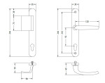 technische Zeichnung von Contour 92 Weiß Langschild Schutzbeschlag für Haustüren - Interio