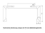 Technische Zeichnung von Zarge mit 70 mm Bekleidungsbreite in Wildbuche hell