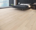 Milieubild Schlafzimmer von Eiche creme strukturiert 1-Stab SPC Rigid silent Designboden Vinyl - Wiparquet