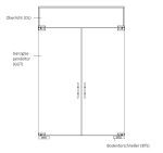 Zeichnung von Sinus 2 Motiv matt 2-flg. Glaspendeltür mit Oberlicht DORMA Mundus BTS Variante 10 - Erkelenz