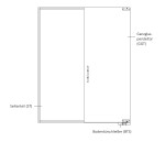 Zeichnung von Algo Motiv klar Glaspendeltür mit festem Seitenteil DORMA Mundus BTS Variante 2 - Erkelenz