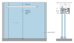Skizze von Vollflächig matt Glasschiebetür mit zwei festen Seitenteilen und Oberlicht DORMA MUTO Variante 1 - Erkelenz