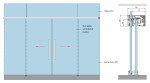 Skizze von Algo Motiv klar 2-flg. Glasschiebetür mit zwei festen Seitenteilen und Oberlicht DORMA MUTO Variante 2 - Erkelenz