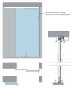 Skizze von Quer Motiv klar 2-flg. Glasschiebetür DORMA MUTO Teleskop Variante 1 - Erkelenz