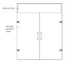 Skizze von Curves Motiv klar 2-flg. Glaspendeltür mit Oberlicht DORMA Tensor Variante 2 - Erkelenz