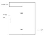 Skizze von Pescara Motiv klar Glaspendeltür mit festem Seitenteil und Oberlicht DORMA Tensor Glas an Glas Variante 4 - Erkelenz