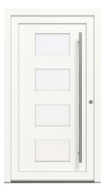 Kneer Haustür Kunststoff KF 404 S 115 RAL 9016-RAL 9016 Frontansicht außen