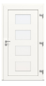 Kneer Haustür Kunststoff KF 404 S 115 RAL 9016-RAL 9016 Frontansicht innen