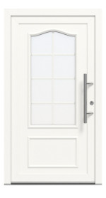 Kneer Haustür Kunststoff KF 404 S 117 RAL 9016-RAL 9016 Frontansicht außen