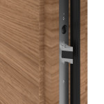 Kneer Haustür Holz 328 Querfurnier Eiche hell-Querfurnier Eiche hell Detail Schließer