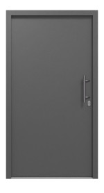 Motiv 010 der Stahl-Aluminium Haustür Thermo46 - Aussenseite in CH 703 Titan metallic