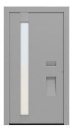 Hörmann Haustür ThermoCarbon 306 RAL 9006-RAL 9006 Frontansicht außen