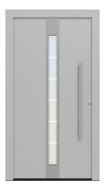 Hörmann Haustür ThermoCarbon 686 RAL 7035-RAL 7035 Frontansicht außen