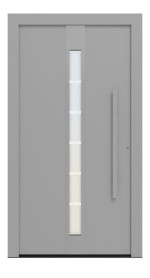 Hörmann Haustür ThermoCarbon 686 RAL 9006-RAL 9006 Frontansicht außen
