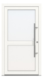 Kneer Haustür Kunststoff KF 404 S 128 RAL 9016-RAL 9016 Frontansicht außen