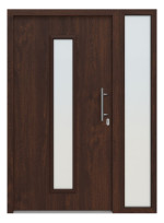 Hörmann Haustür Thermo46 020 mit Seitenteil Dark Oak-Dark Oak Frontansicht außen