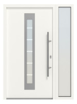 Hörmann Haustür Thermo46 750 mit Seitenteil RAL 9016-RAL 9016 Frontansicht außen