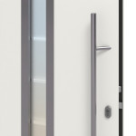 Hörmann Haustür Thermo46 750 mit Seitenteil RAL 9016-RAL 9016 Detail Drücker