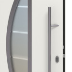 Hörmann Haustür Thermo46 900 mit Seitenteil RAL 9016-RAL 9016 Detail Drücker