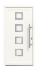 Meeth Haustür Signum Exklusiv PVC 84 RAL 9016-RAL 9016 Frontansicht außen