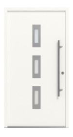 Interio Energiespar-Haustür Stahl-Alu Motiv B02 RAL 9016-RAL 9016 Frontansicht außen