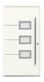 Interio Energiespar-Haustür Stahl-Alu Motiv B03 RAL 9016-RAL 9016 Frontansicht außen
