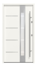 Haustür System S68 2ZA Luna RAL 9016-RAL 9016 Frontansicht außen