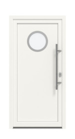 Haustür Kunststoff Premium F011 RAL 9016-RAL 9016 Frontansicht außen