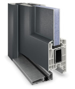 Haustür Kunststoff Premium F036 Anthrazit Struktur-RAL 9016 Detail Querschnitt