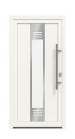 Haustür Kunststoff Premium F052 RAL 9016-RAL 9016 Frontansicht außen