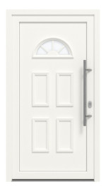 Haustür Kunststoff Premium T004 RAL 9016-RAL 9016 Frontansicht außen