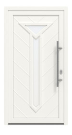 Haustür Kunststoff Premium T005 RAL 9016-RAL 9016 Frontansicht außen