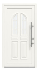 Haustür Kunststoff Premium T009 RAL 9016-RAL 9016 Frontansicht außen