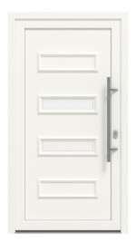 Haustür Kunststoff Premium T010 RAL 9016-RAL 9016 Frontansicht außen