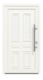 Haustür Kunststoff Premium T043 RAL 9016-RAL 9016 Frontansicht außen