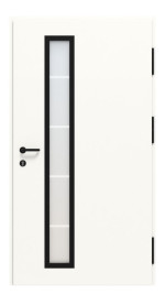 Interio Energiespar-Haustür Stahl-Alu Black Design Motiv B06 RAL 9016-RAL 9016 Frontansicht innen
