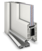 Haustür Kunststoff Premium Plus F016 RAL 9016-RAL 9016 Detail Querschnitt
