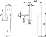 Skizze von Oslo Ef-pol./Ef-sat. Fenstergriff - Südmetall